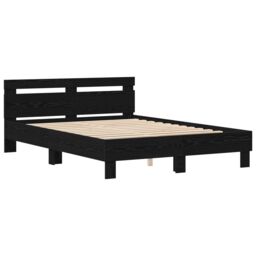 Berkfield Home Black Oak Bed Frame Black oak Solid oak wood 150 x 200 cm - thumbnail 5
