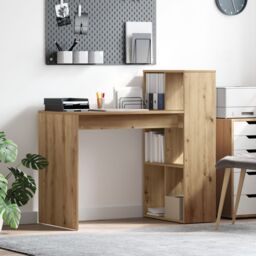 Berkfield Home Writing Desk Artisan Oak Particle board Medium Writing Desk in Brown - thumbnail 1