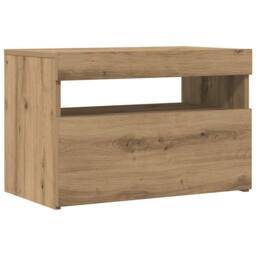 Berkfield Home TV Cabinet with LED Lights Artisan Oak 60x35x40 cm Engineered Wood in Brown - Size: 60 x 35 x 40 cm - thumbnail 6