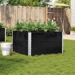 Berkfield Home Garden Planter Black 100x100 cm Solid Wood Pine