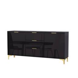 Creative Furniture Goldline Gloss Sideboard 140cm - Glossy Black - thumbnail 8
