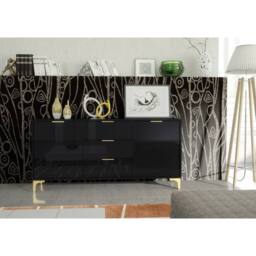 Creative Furniture Goldline Gloss Sideboard 140cm - Glossy Black - thumbnail 5