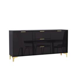 Creative Furniture Goldline Gloss Sideboard 140cm - Glossy Black - thumbnail 7