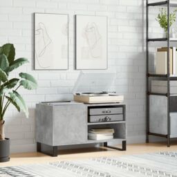 Berkfield Home Record Cabinet Concrete Grey 85x38x48 cm Engineered Wood - Size: 85 x 38 x 48 cm
