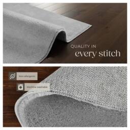 tectake Short Pile Carpet Soft Zone 160 X 230 Cm - Grey - Size: 160 cm x 230 cm - thumbnail 5