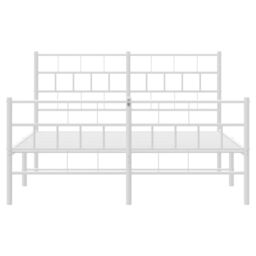 Berkfield Home Metal Bed Frame with Headboard & Footboard White 140x200 cm - thumbnail 5