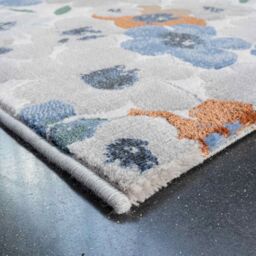 The Rug Shop UK Blue Floral Modern Easy To Clean Area Rug - Size: 160 cm x 230 cm - thumbnail 3