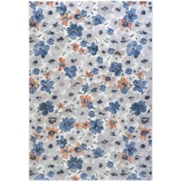 The Rug Shop UK Blue Floral Modern Easy To Clean Area Rug - Size: 160 cm x 230 cm - thumbnail 8