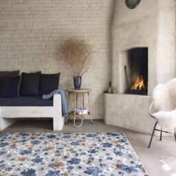 The Rug Shop UK Blue Floral Modern Easy To Clean Area Rug - Size: 160 cm x 230 cm - thumbnail 1