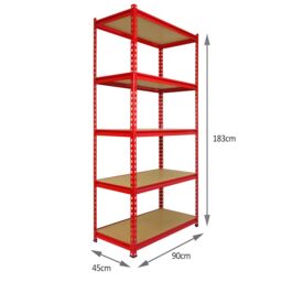 Monstershop Z-Rax 90cm Racking Bundle: Corner Shelving & 2 Garage Racking Bays in Red - thumbnail 6