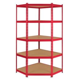 Monstershop Z-Rax 90cm Racking Bundle: Corner Shelving & 2 Garage Racking Bays in Red - thumbnail 3