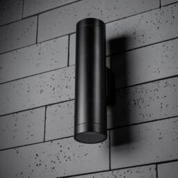 CGC Lighting 'Lucas' Black Extra Long GU10 Double Up & Down Outdoor Wall Light Spotlight IP44 Aluminium - thumbnail 3