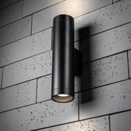 CGC Lighting 'Lucas' Black Extra Long GU10 Double Up & Down Outdoor Wall Light Spotlight IP44 Aluminium - thumbnail 2