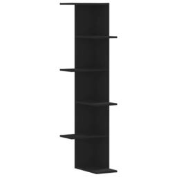 Berkfield Home Wall Corner Shelf Black 36.5x36.5x140 cm Engineered Wood - thumbnail 3