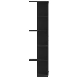 Berkfield Home Wall Corner Shelf Black 36.5x36.5x140 cm Engineered Wood - thumbnail 4
