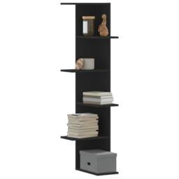 Berkfield Home Wall Corner Shelf Black 36.5x36.5x140 cm Engineered Wood - thumbnail 2