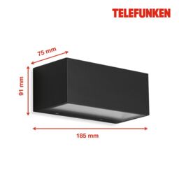 TELEFUNKEN Black 2x6W LED Outdoor Wall Light - thumbnail 6