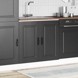 Berkfield Home Sink Base Cabinet Kalmar Black 80x46x81.5 cm Engineered Wood - thumbnail 3