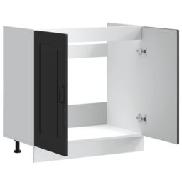 Berkfield Home Sink Base Cabinet Kalmar Black 80x46x81.5 cm Engineered Wood - thumbnail 5