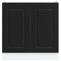 Berkfield Home Sink Base Cabinet Kalmar Black 80x46x81.5 cm Engineered Wood - thumbnail 4