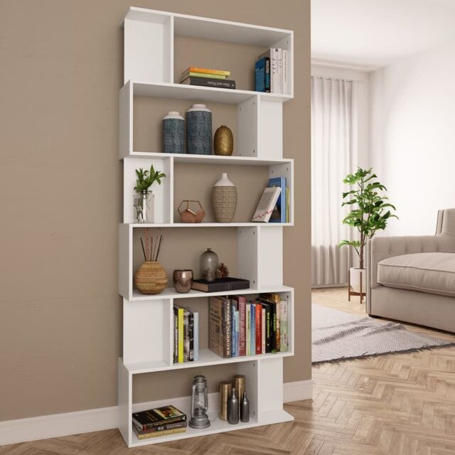 Berkfield Home Book Cabinet/Room Divider White 80x24x192 cm Engineered Wood - Size: 80 x 24 x 192 cm - image 1