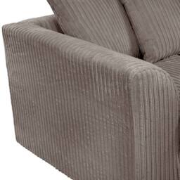 LUXURY LIFE Declan Jumbo Cord Fabric Sofa Set in Grey - thumbnail 3