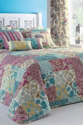 Dreams & Drapes 'Marinelli' Hand Painted Floral Print Duvet Cover Set in Teal - Size: King - thumbnail 2