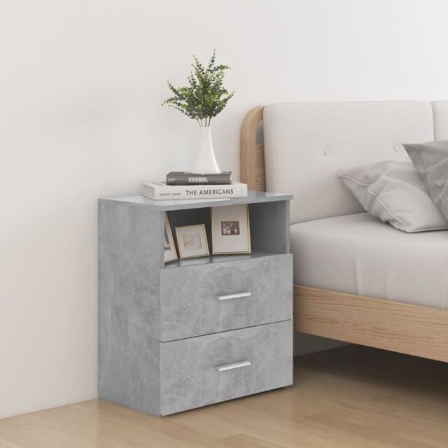 Berkfield Home Bed Cabinet Concrete Grey 50x32x60 cm - Size: 50 x 32 x 60 cm - image 1