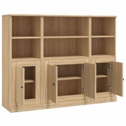 Berkfield Home Highboards 3 pcs Sonoma Oak Engineered Wood in Brown - thumbnail 5
