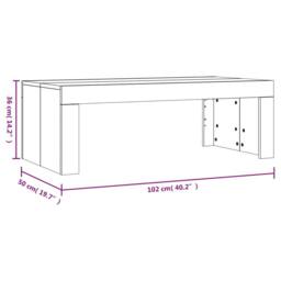 Berkfield Home Coffee Table Grey Sonoma 102x50x36 cm Engineered Wood - Size: 102 x 50 x 36 cm - thumbnail 9