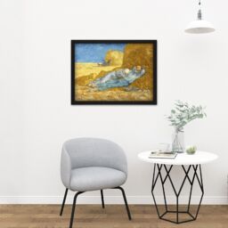 "Artery8 Wall Art Print Vincent Van Gogh The Siesta After Millet Large Framed Wall Décor Art in White - Size: W18"" x H24""" - thumbnail 2