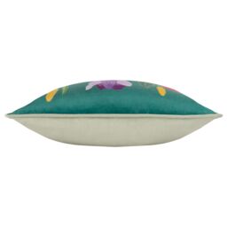 Wylder Nature House of Bloom Celandine Piped Cushion in Teal - Size: 43 cm x 43 cm - thumbnail 4