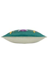Wylder Nature House of Bloom Celandine Piped Cushion in Teal - Size: 43 cm x 43 cm - thumbnail 3