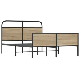 Berkfield Home Bed Frame without Mattress 120x190 cm Sonoma Oak Engineered Wood in Brown - thumbnail 3