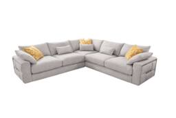 Stratus Interiors Jupiter Large Corner Sofa Bronze Accent in Grey - thumbnail 2