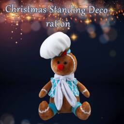 VFM e-Store Christmas Sitting Gingerbread Decoration 28cm x 18cm Blue X 1 - Size: 28 cm x 18 cm - thumbnail 3