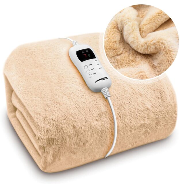 Dreamcatcher Electric Heated Blanket Throw Soft Fleece Faux Fur Polyester Washable Overblanket 9 Timer & Heat Settings 160 x 130cm - image 1