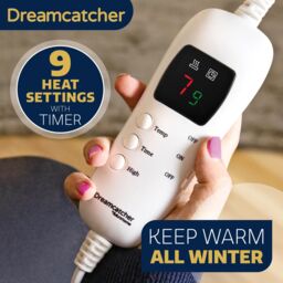 Dreamcatcher Electric Heated Blanket Throw Soft Fleece Faux Fur Polyester Washable Overblanket 9 Timer & Heat Settings 160 x 130cm - thumbnail 4