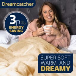 Dreamcatcher Electric Heated Blanket Throw Soft Fleece Faux Fur Polyester Washable Overblanket 9 Timer & Heat Settings 160 x 130cm - thumbnail 6