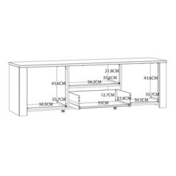 Wyld Haus Bramblecroft White & Natural Oak TV Unit 2 Doors 1 Drawer - thumbnail 8
