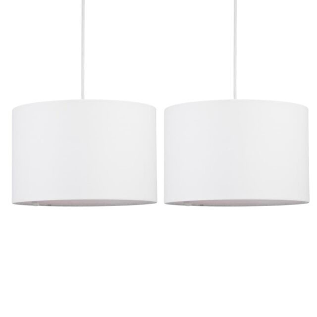 First Choice Lighting Set of 2 White 25cm Ceiling Light Shades - image 1