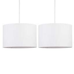 First Choice Lighting Set of 2 White 25cm Ceiling Light Shades