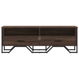 Berkfield Home TV Cabinet Brown Oak 122x34x41 cm Engineered Wood - Size: 122 x 34 x 41 cm - thumbnail 4