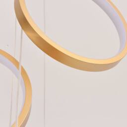 NIVOR Dimmable High Ceiling Chandelier with Remote 10 Ring LED Gold Pendant - thumbnail 8