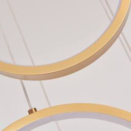 NIVOR Dimmable High Ceiling Chandelier with Remote 10 Ring LED Gold Pendant - thumbnail 9