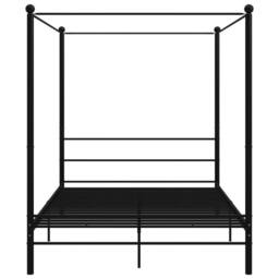 Berkfield Home Durable Canopy Bed Frame Black Metal 160x200 cm - thumbnail 4