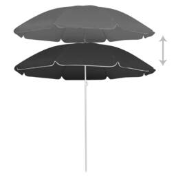 Berkfield Home Outdoor Parasol with Steel Pole Anthracite 180 cm in Black