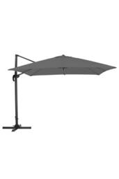 Garden Sanctuary Rotating Square Outdoor Patio Cantilever Parasol with Plastic Base in Dark Grey - thumbnail 4