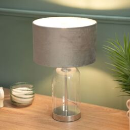 ValueLights Jessy Glass Silver Table Lamp Base - thumbnail 2