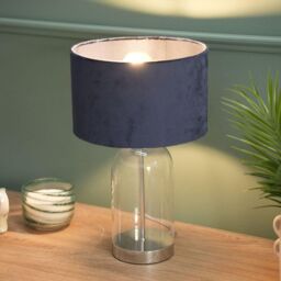 ValueLights Jessy Glass Silver Table Lamp Base - thumbnail 3